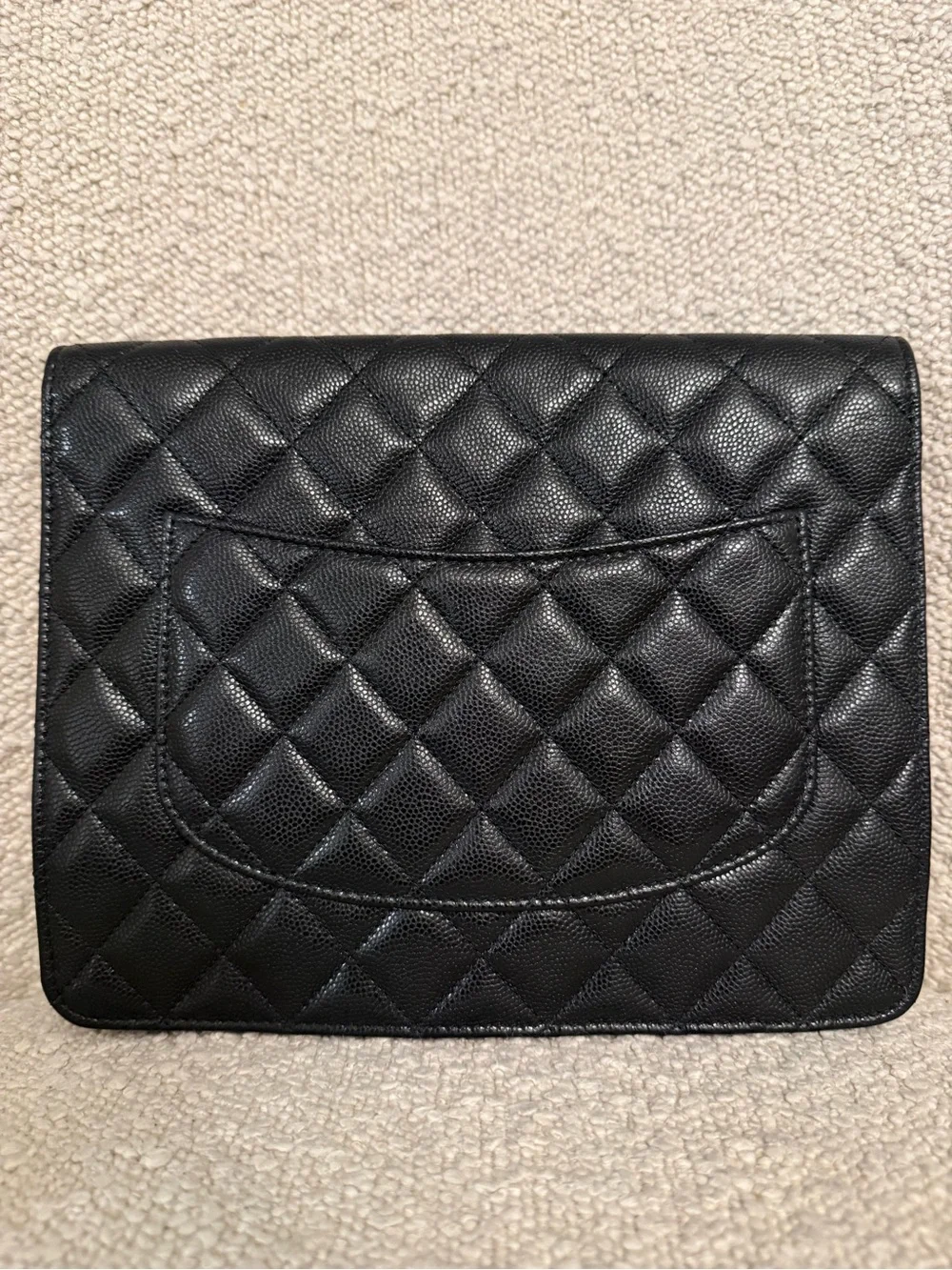 CHANEL Black Quilted Classic Flap Clutch with Gold CC Turn-Lock